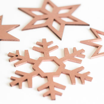 Scandinavian Christmas Tree Star Ornaments Pack Of Four, 2 of 5