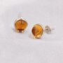 Natural Citrine Crystal Stud Earrings Sterling Silver, thumbnail 7 of 12