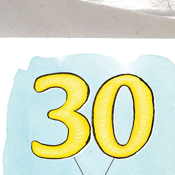 Fox Illustrated 30th Birthday Card, 3 of 7