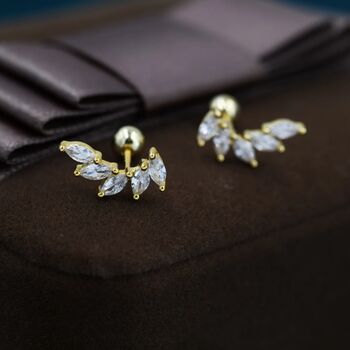 Marquise Cz Cluster Screwback Earrings, 7 of 12