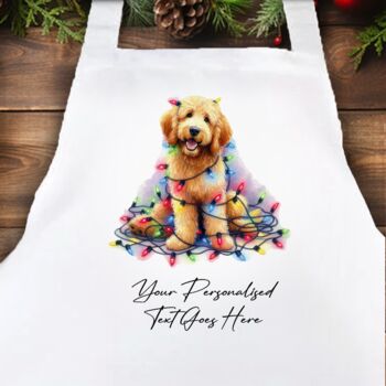 Personalised Golden Doodle In Christmas Lights, 4 of 10