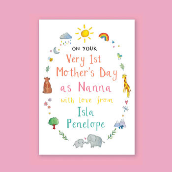 Personalised 1st Mothers Day Nana Gran Card, 4 of 5