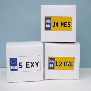 Personalised Message Number Plate Style Gift Box, 2 of 3