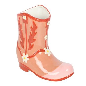 Pink Cowboy Boot Flower Vase, 2 of 3