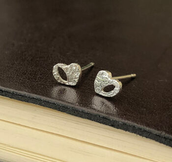 Sterling Silver Open Heart Earrings, 10 of 11