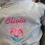 Personalised Embroidered Flower Hooded Top For Baby, thumbnail 2 of 3