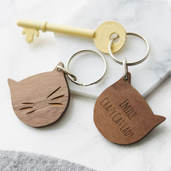 Personalised Cat Lady Keyring, 2 of 2