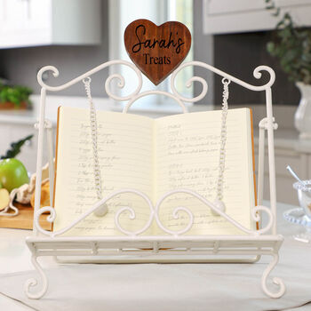 Personalised Vintage Heart Baking Cookbook Stand, 4 of 12