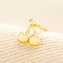 Sterling Silver Cherry Piercing Earring In Gold Plating, thumbnail 1 of 3
