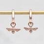 18ct Gold Plated Or Silver Bee Mini Hoop Earrings, thumbnail 5 of 10