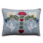 Hand Embroidered Alpine Doves Cushion, thumbnail 2 of 3