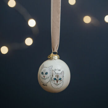 Cat Portrait Christmas Bauble. Gift For Cat Lover, 3 of 5