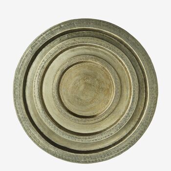 Hand Hammered Aluminuim Trays Three Sizes: 58cm, 42cm And 28cm, 3 of 4