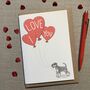 Personalised Schnauzer I Love You Valentine's Card, thumbnail 1 of 2