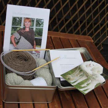 Belinda Wrap Knitting Kit Gift Set, 5 of 11