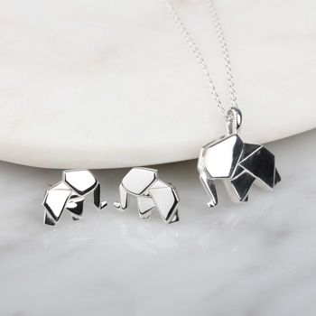 Stunning Silver Origami Elephant Earrings, 4 of 6