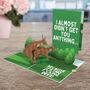 Two F*Cking Deer Funny 3D Pop Up Card Best For Dad, thumbnail 1 of 8