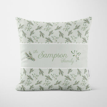 Personalised Green Woodland Christmas Cushion, 4 of 7