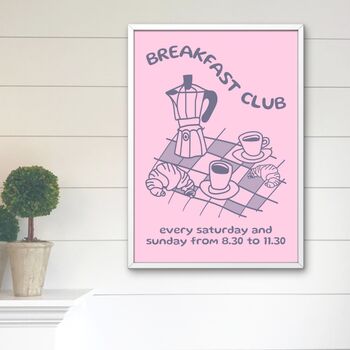 Breakfast Club Art Print Poster, Kitchen Print, Dining Room Print, Foodie Fun, 4 of 6