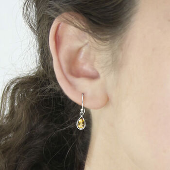 Citrine Teardrop/Dangle Earrings, 3 of 4