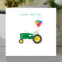 Hoppy Easter Greetings Tractor Pun Card, thumbnail 1 of 2