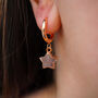 Rose Quartz Star Hoop Earrings, thumbnail 2 of 10