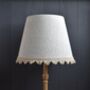 Natural French Drum Lampshade With A Blue Trim, thumbnail 3 of 9