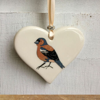 Chaffinch Ceramic Heart, 2 of 3