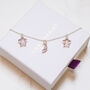 Amelia Rose Quartz Star And Moon Charm Bracelet, thumbnail 5 of 7