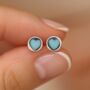 Sterling Silver Turquoise Heart Stud Earrings, thumbnail 6 of 6