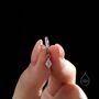 Very Tiny Rhombus Clear Cz Huggie Hoop In Sterling Silver, thumbnail 5 of 12