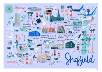 Sheffield Map Art Print, 3 of 4