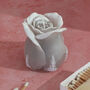 G Decor Rosabella Grey Mist Rose Hand Finished Sculpted Rose Candle In Gentle Grey, thumbnail 1 of 3