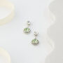 Light Green Swarovski Crystal Snow Drop Earrings, thumbnail 2 of 6