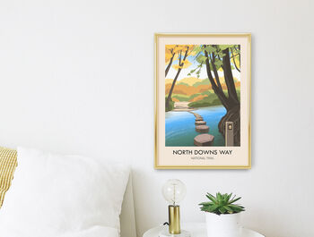 North Downs Way National Trail Travel Poster Art Print, 2 of 8