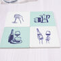 Wine, Cheese And Coffee Ceramic Coasters, thumbnail 5 of 5