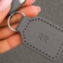 Grey Leather Personalised Key Fob, Keyring, thumbnail 2 of 6