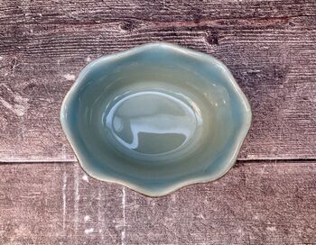 Turquoise Wavy Edge Round Ramekin, 11cm, 3 of 3