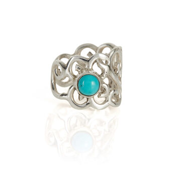 Free Spirit Turquoise Silver Ear Cuff, 2 of 5