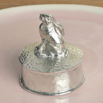 Personalised Engraved Hare Pewter Trinket Box Gifts, 6 of 9
