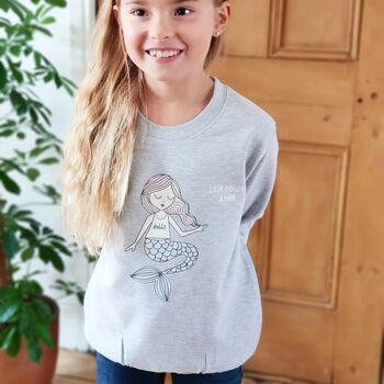 Personalised Little Mermaid Children's Sweatshirt, 2 of 4
