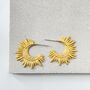 Gold Plated Statement Sunburst Hoop Earrings, thumbnail 4 of 4