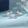 Sterling Silver Lion Stud Earrings, thumbnail 5 of 12