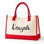 Personalised Heidi Canvas Beach Shoulder Tote Bag, thumbnail 4 of 4