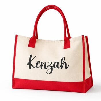 Personalised Heidi Canvas Beach Shoulder Tote Bag, 4 of 4
