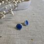 Small Blue Hexagon Clay Earrings, thumbnail 2 of 6