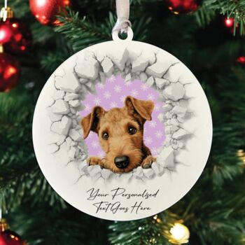 Personalised Christmas Lakeland Terrier Break Through, 3 of 10