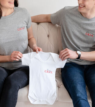 New Baby Family Announcement Shirt Set, 2 of 4