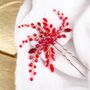 Vibrant Red Crystal Hair Pin, thumbnail 1 of 6