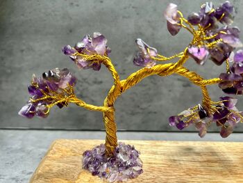 Yoga Pose Figurine With Amethyst Tree Of Life Statue Ornament Gift Sukhasana, 2 of 8